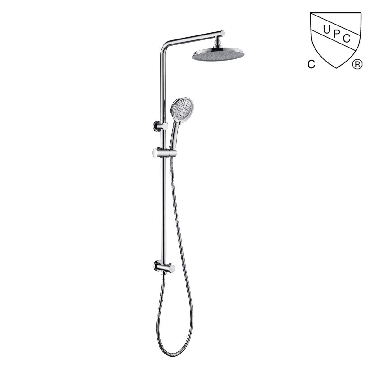 DA310020CP UPC, CUPC minősítésű zuhanykészletek, esőzuhany készlet, tolózuhany készlet;