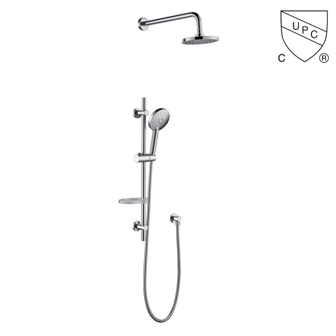 DA310016CP UPC, CUPC minősítésű zuhanykészletek, tolózuhany-készlet, esőzuhany-készlet;