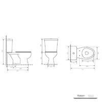 YS22203 2 részes kerámia WC, meghosszabbított S-trap WC, TISI/SNI minősítésű WC;