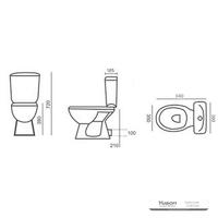 YS22221P 2 részes kerámia WC, szorosan összekapcsolt P-csapdás lemosó WC;