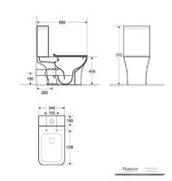 YS22291P 2 részes keret nélküli kerámia WC, P-trap lemosó WC;