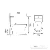 YS22292 2 részes keret nélküli kerámia WC, P-csapdás lemosó WC;