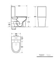 YS22294P2 2 részes keret nélküli kerámia WC, P-csapdás lemosó WC;