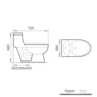 YS24206 Egyrészes kerámia WC, szifonos;