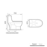 YS24258 Egyrészes kerámia WC, szifonos;