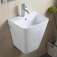 YS26617 Kerámia falra szerelhető mosdó, egy darabból álló totem mosdó;