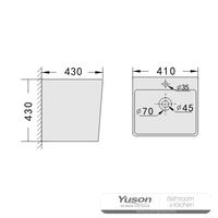 YS26640 Kerámia falra szerelhető mosdó, egy darabból álló totem mosdó;