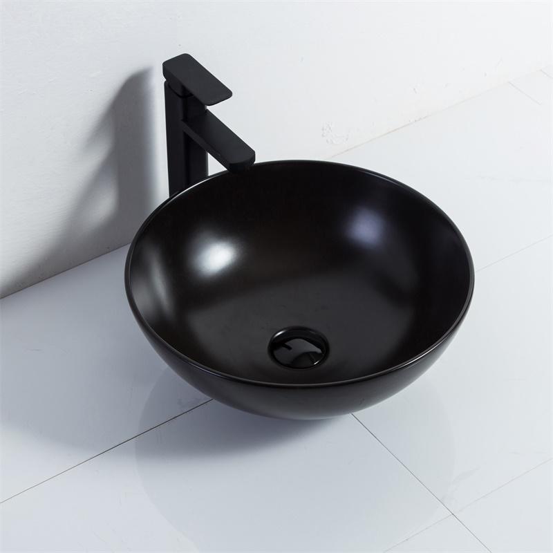 YS28401-MB Matt fekete kerámia pult feletti mosdó, művészi mosdó, kerámia mosogató;