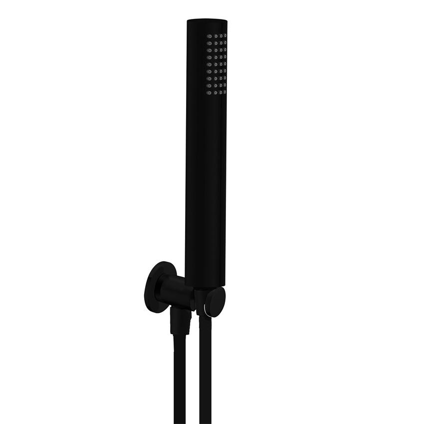 YS31162MB-K2 Matt fekete ABS zuhanykészlet, fali tartóval és zuhanycsővel;