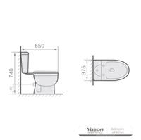 YS22207P 2 részes kerámia WC, szorosan összekapcsolt P-csapdás lemosó WC;