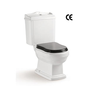 YS22209P Retro dizájn 2 részes kerámia WC, szoros csatolású P-csapdás lemosó WC;